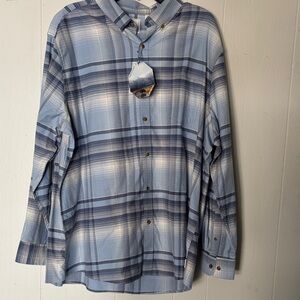Stylish Light Blue Plaid Men's Button-Down Shirt